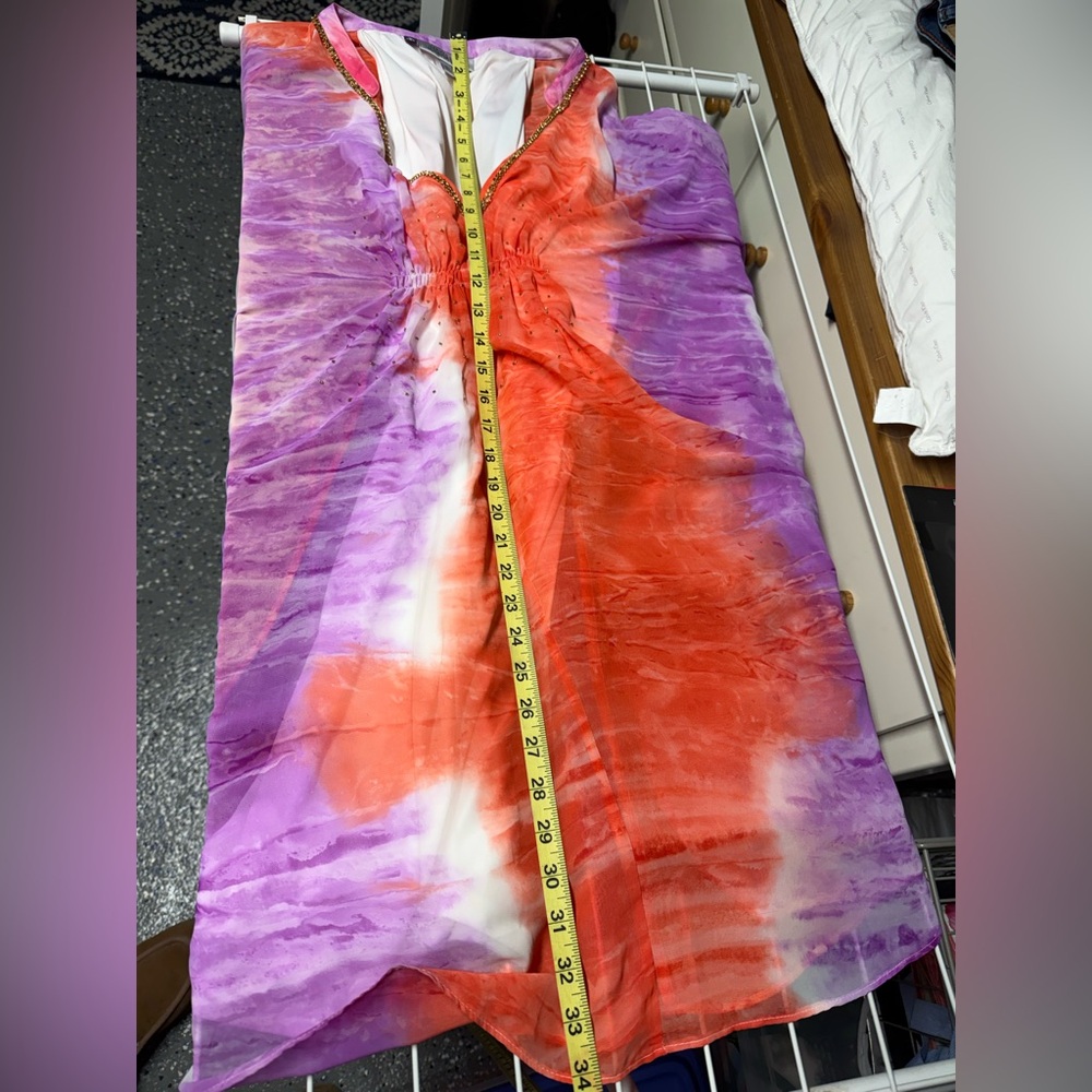 Jennifer Lopez Pink and Purple Midi Dress - Picture 5 of 5